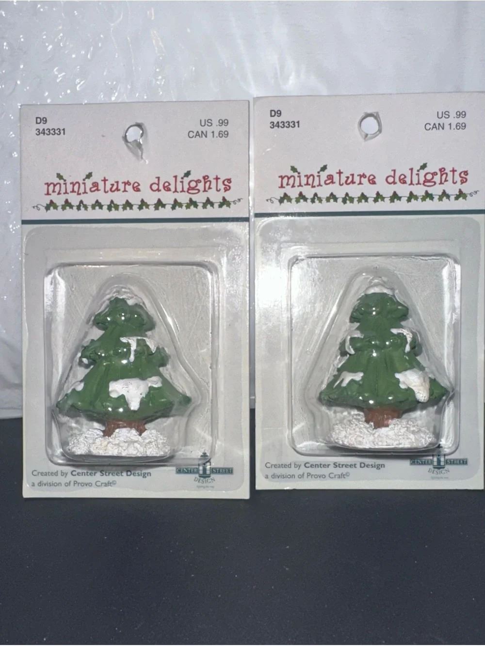 Green Snowy Christmas Tree Holiday Figurine